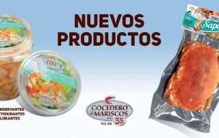 Buey de mar y Langostinos cocidos pelados