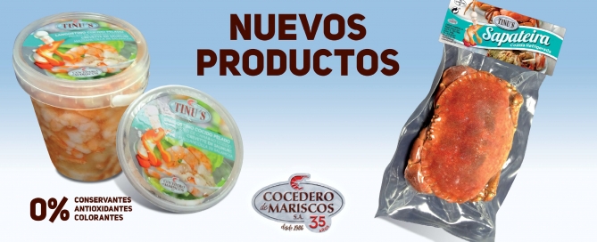 Buey de mar y Langostinos cocidos pelados